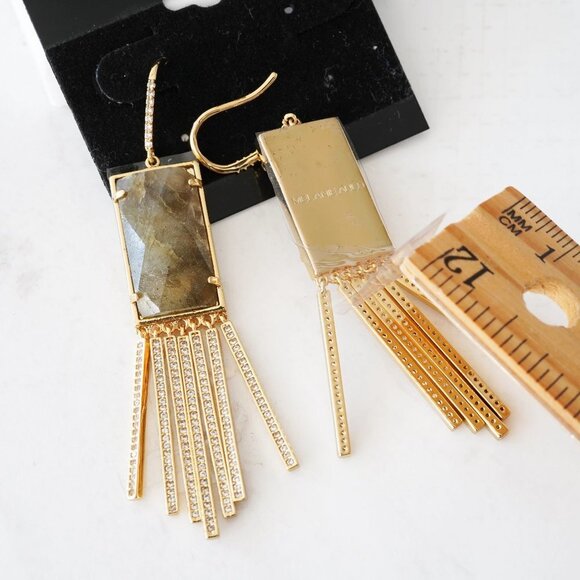 Anthropologie Melanie Auld Labradorite Fringe Earrings - Picture 3 of 4